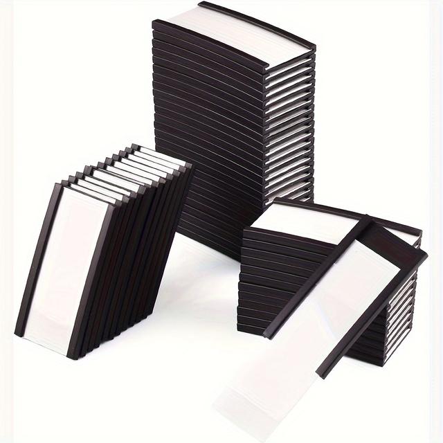 TEMU 60-pack 2 X 1 Inch Magnetic Label Holders With Magnets, Magnetic Holders With Protective Film Replacement Strips, Suitable For Shelf Boxes