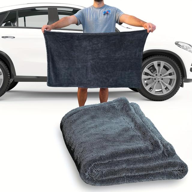 TEMU Microfiber Towels For Cars - 1300gsm X Large Size Quick Dry High Absorbent Edgeless - Car Drying Towel For Detailing 24x36in