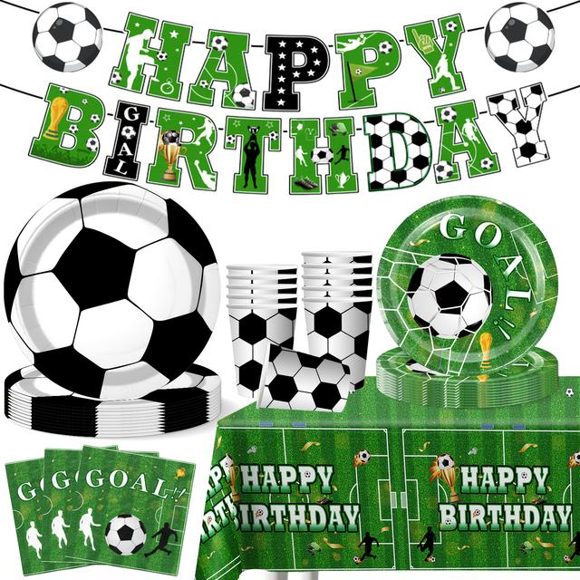 TEMU Decorations For A Soccer-themed Party, Soccer Birthday Party Decorations, A Set Of Soccer Birthday Party Supplies, Including Banners, Plates, Cups, Napkins, And Tablecloths For Home Use