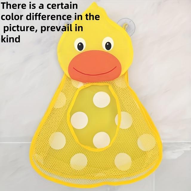 TEMU 1pc Bathroom Cartoon Storage Hanging Bag, Bath Water Toy Storage Mesh Bag, Bathroom Hanging Bag With Suction Cup, Home Storage Bag, Multiple Specification Options