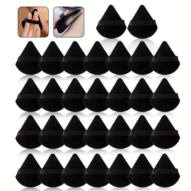 TEMU 30pcs Makeup Sponge Powder Puff , No-mess Shoulder Strap For Wet And Dry Use Facial Beauty Tool