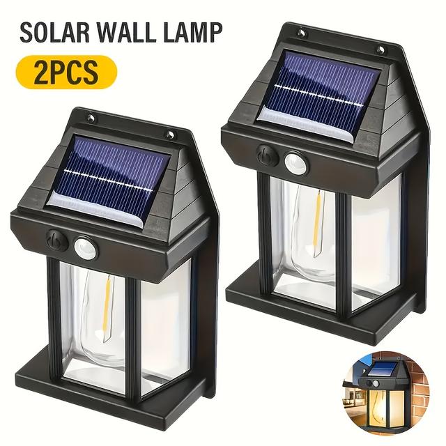 TEMU 4/2pcs Solar Wall Lights With Wire - Adjustable Brightness, Energy-saving Led, Suitable For , Sheds, Streets, And Gardens - Outdoor Decoration And , Enhancing Atmosphere And Nighttime Mood