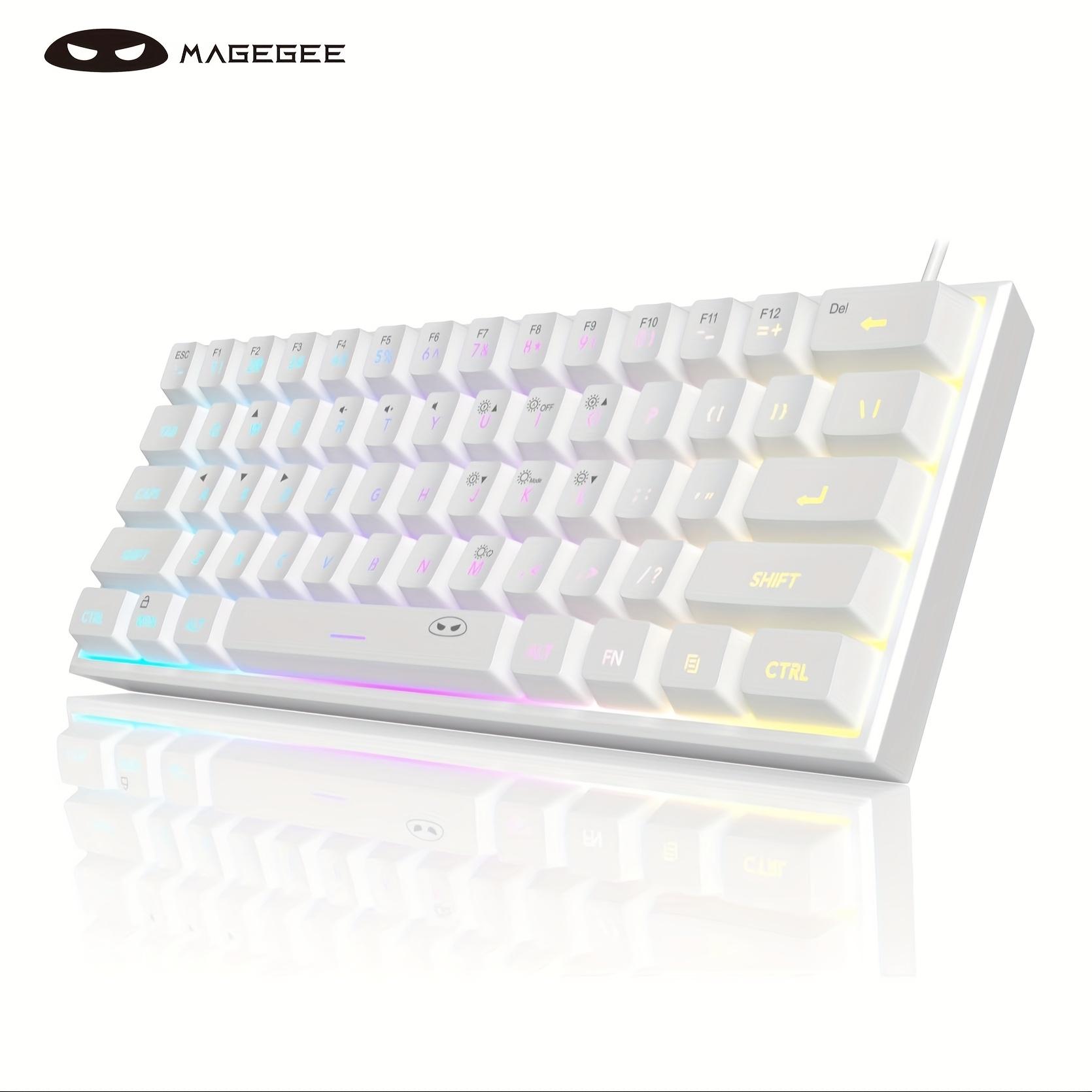 TEMU MageGee Mini 60% Gaming Toetsenbord, RGB Verlichting 61 Toets Ultra- Toetsenbord, TS91 Ergonomisch Hoogwaardig Mechanisch Gevoel Kantoor- en PC-toetsenbord voor MAC, PS4, ONE Gamer