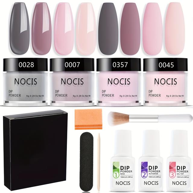 TEMU 11pcs Dip Powder Nail Kit Starter - French & Diy Salons - , , & Nail Tools!