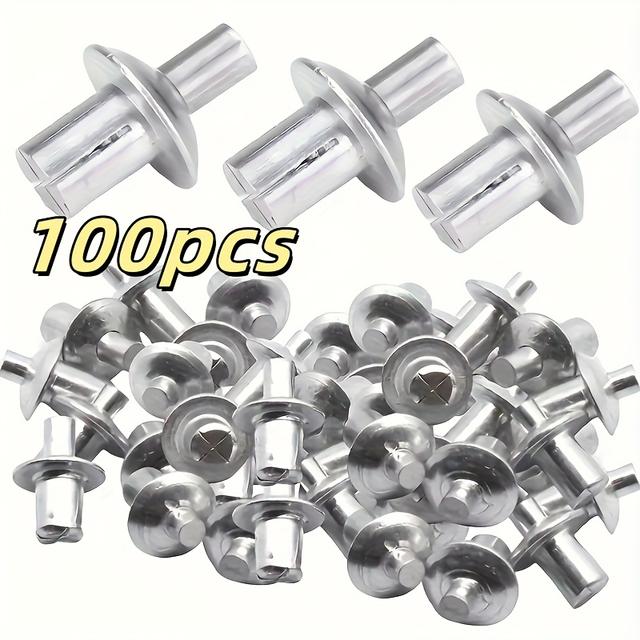 TEMU 100 szt. płaskogłowe okrągłe nitki aluminiowe, i wytrzymałe, odporne na rdzę i korozję, idealne do zastosowań domowych/przemysłowych, 100-720 sztuk w różnych scenariuszach