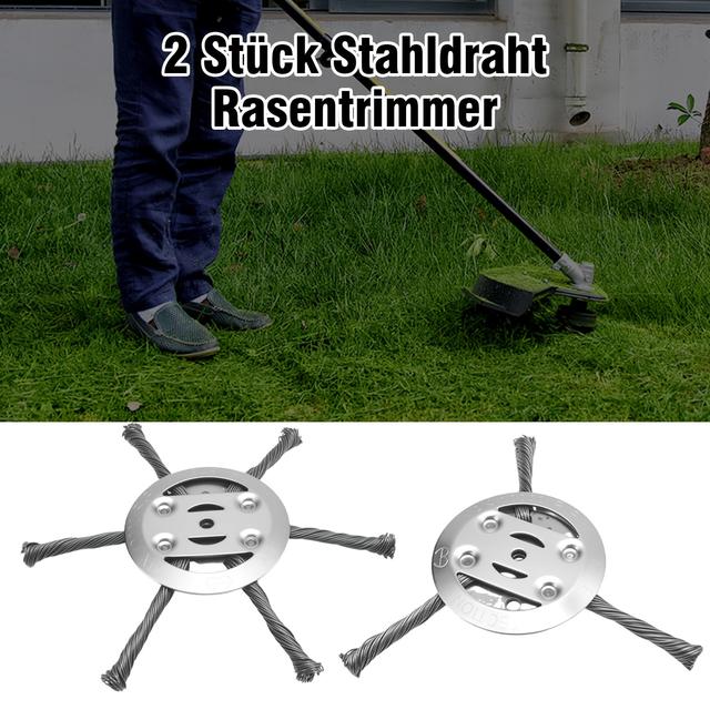 TEMU Weed Brush For Brush Cutter, 2pcs Grass Trimmer Weed Brush, Steel Wire Brush For Brush Cutter, Professional Weed Brush Round Brush For Brush Cutter, Effective Weed Removal