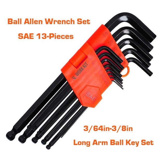 TEMU 1 T-handle Wrench, Or 9/13 Hex Wrenches, Torx Tamper-resistant Star/long Arm Ball End Hex Wrenches, Head Type - Torx/sae/metric. Good Gift