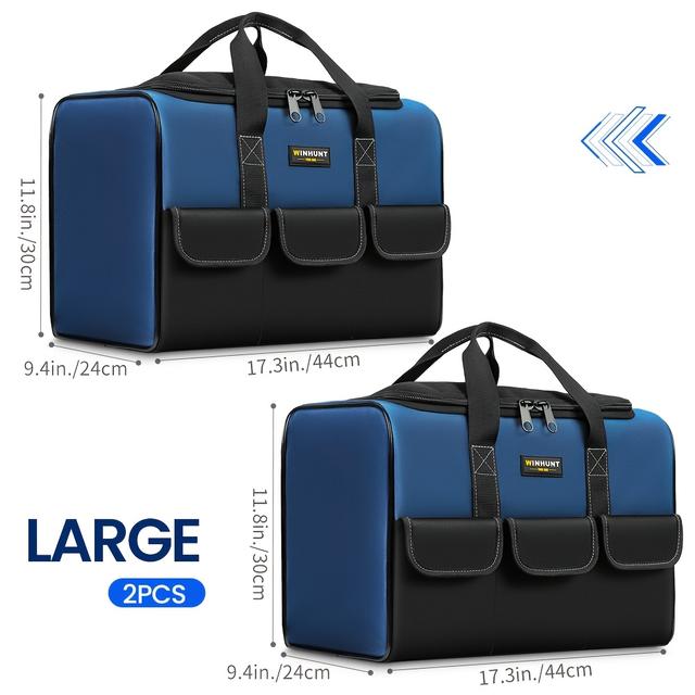 TEMU Set Of 2 Tool Bags, Sturdy Wide Opening Tool Carrier For Different Tools, Suitable For Electricians, Carpenters, And Mechanics