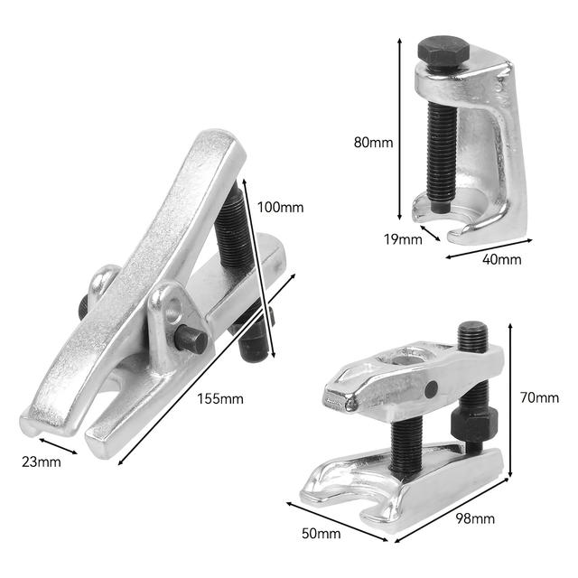 TEMU 19mm Open End Double Adjustable Ball Joint Puller Tool - Durable Horizontal Rod Ball Head Extractor For Car Lower Swing Arm Removal 3 Set