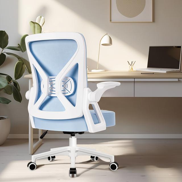 TEMU Ergonomic Office Chair 150kg With Armrests, Desk Chair With Adjustable Lumbar Support, Height-adjustable Chair, Rocking Function 125°, Perfect Christmas Gift