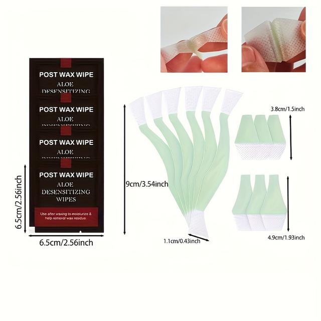 TEMU Arc waxolás szalag készlet szőrtelenítéshez - Szemöldökformázó otthonra - 4 nyugtató olajos törlőkendő érzékeny bőrtípusokhoz nőknek, szőrtelenítő készlet, szőrtelenítő készlet nőknek