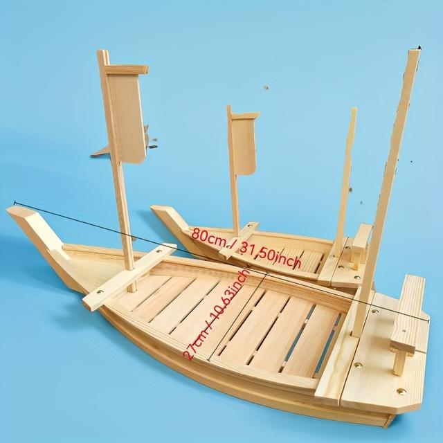 TEMU -inch Wooden Sushi Tray, Oversized Hardwood Plate For Restaurant And Home Use