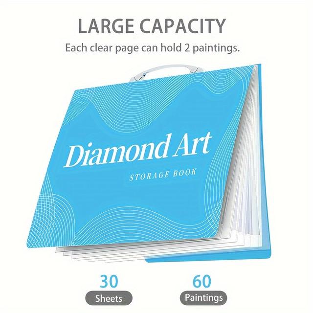 TEMU 60개의 페인팅 사진을 위한 30포켓 보호 케이스, 페인팅 키트용 30페이지 아트 보관 책, 페인팅 데모 폴더, 아트워크