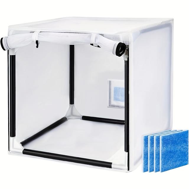 TEMU Pop-up Spray Paint Tent , Equipped With A Filter And Curtain Door, Portable Spray Painting Box Tool For Craft Projects, White