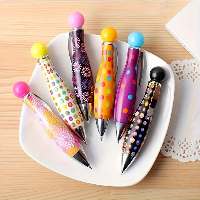 TEMU 6er-Set Kleine Bowling Mini Sechs-Farben Twist Runde Kugelschreiber, Zurück zur Schule, Schulbedarf, Kawaii Schreibwaren, Schulfarben, Marker, Schreibwaren, Schreibstifte