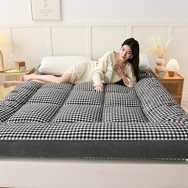 TEMU 1 шт. М'який та теплий матрац у японському стилі з сіткою, складаний, підходить для підлоги та татамі, можна використовувати в будь-який , для осені та зими