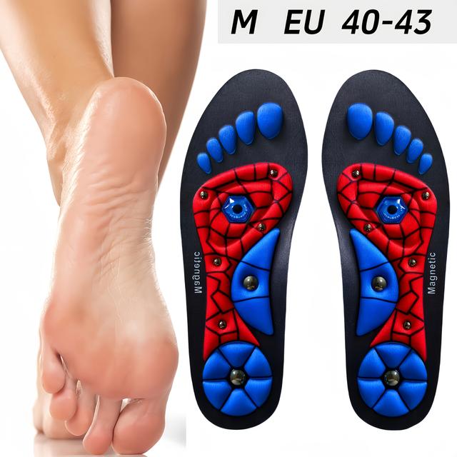 TEMU 1 Pair Magnetic Massage Insoles - Ultra- Material, High-rebound Arch Support, No Power Needed, Magnetic For , Unisex Use, Comfortable Footwear, Vibrant , Durable Footwear