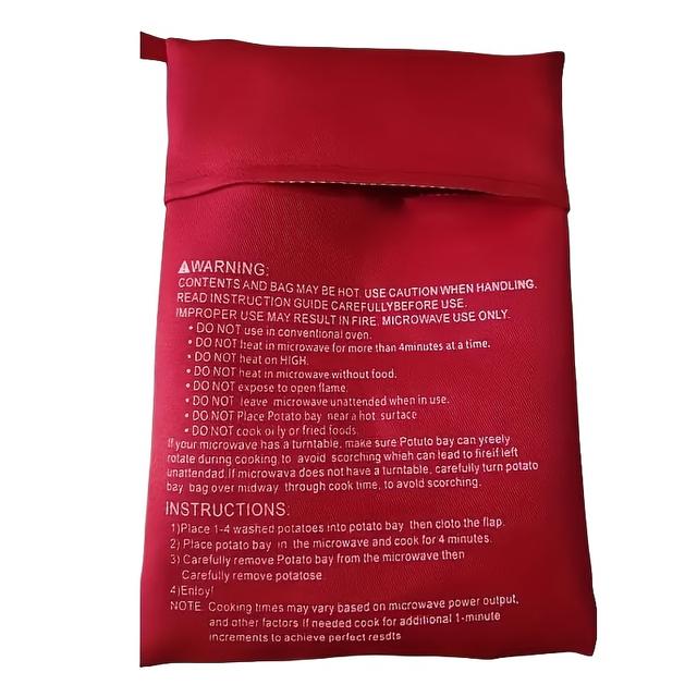 TEMU Reusable Microwave Cooking Bags - Design For Fast & Easy Potato, Artificial Jade Rice & More - Oven & Microwave Safe, No Battery Needed - Kitchen Essential Tool, Microwave Food Cover, Material