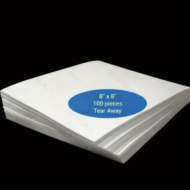 TEMU 100pcs 8x8" Pre-cut Brogue Embroidery , Medium Weight 1.8oz - Tear- For 4x4 & 6x6 Round Loom Machines