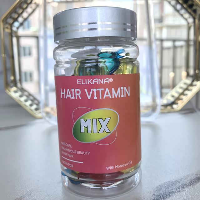 TEMU 40 Capsules Of Leave- Oil, Argan Oil, Avocado Oil, Macadamia Oil, Vitamins A, C, E And B5 To Smooth And Improve Frizz And Soften Hair.