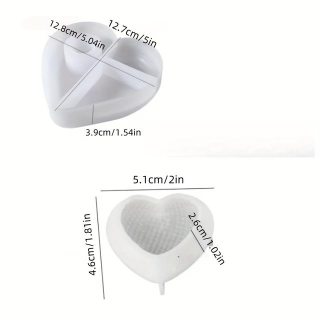 TEMU Set mit 2 herzförmigen Kerzenständern, Kerzenständer im Liebesdesign für die Wohnungsdekoration, Geschenk zum Jahrestag, Wachs- und Gips-Bastelarbeiten Silikonformen