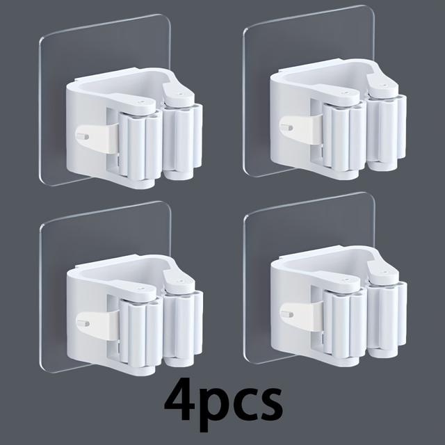 TEMU Гачок для швабри, настінна вішалка з міцним клейким кріпленням без свердління, настінний кріплення для швабри та мітли, настінний кронштейн для зберігання інструментів, універсальні гачки