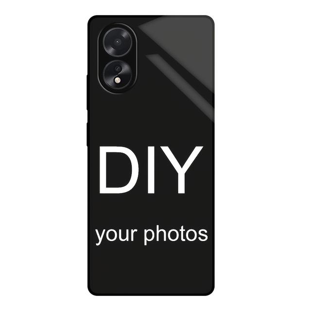TEMU Personalized Pattern Photo Phone Case For Oppo A60/a3x/a18/a38/a3pro With Organic Glass High Gloss Effect, Black Frosted Protection, Suitable As Birthday Or Holiday Gift