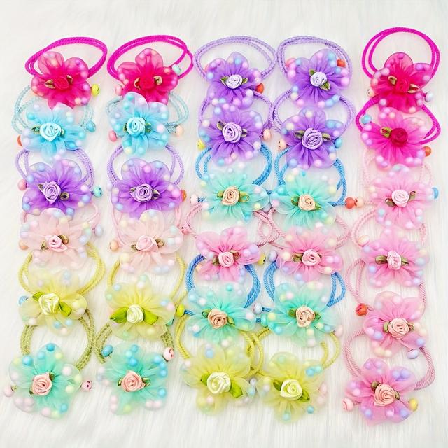 TEMU Flower Headband Accessory Ponytail Bun Hair Ornament Popular 's Head Flower