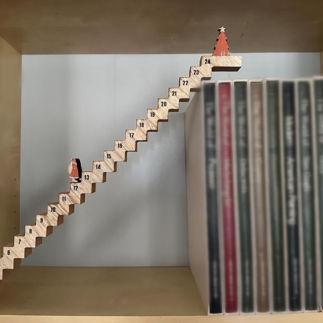TEMU El Contador de Adviento un Divertido Calendario de de Escaleras de Papá Noel para Navidad.