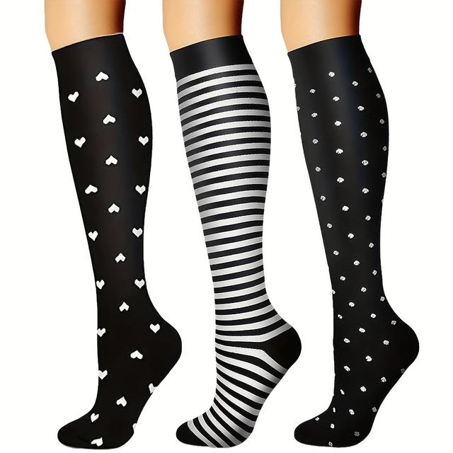 TEMU 3 de Calcetines Compresivos para Mujeres y Hombres - Medias Deportivas para Correr, Senderismo, Ciclismo, y Trabajo