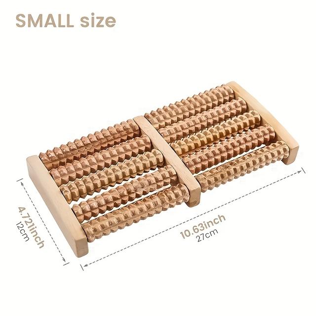 TEMU جهاز تدليك القدم الخشبي الطبيعي بتصميم 8 أقراط - أقراط ضغط لتدليك مريح للقدمين والأصابع، تصميم أسطواني، مثالي للاسترخاء، أداة سبا للقدم، أقراط خشبية