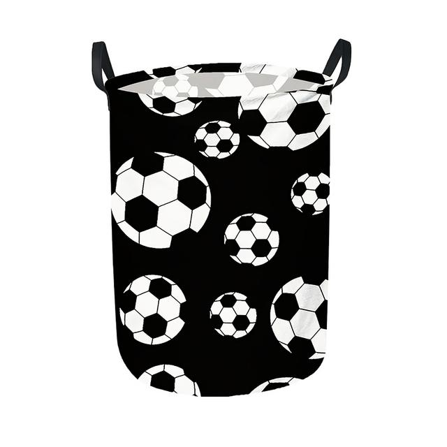 TEMU 1pc Football Pattern Laundry Basket, Room Hamper, Foldable, Large Storage Basket For Room, Bedroom, Clothes, Laundry Baskets