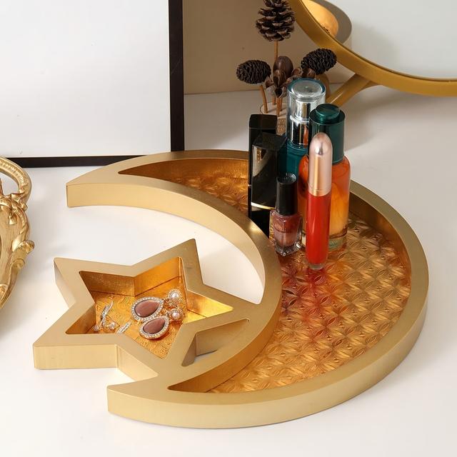 TEMU Ein luxuriöser und exquisiter goldener Tablettstern und Schmucktablett