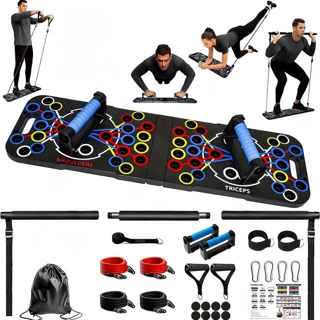 TEMU 1pc 54-hole Widened Push-up Board, Multi-functional Exercise Equipment, Push-up Bars, Chest Muscle Trainer, Strength Training Tool For Men And Women