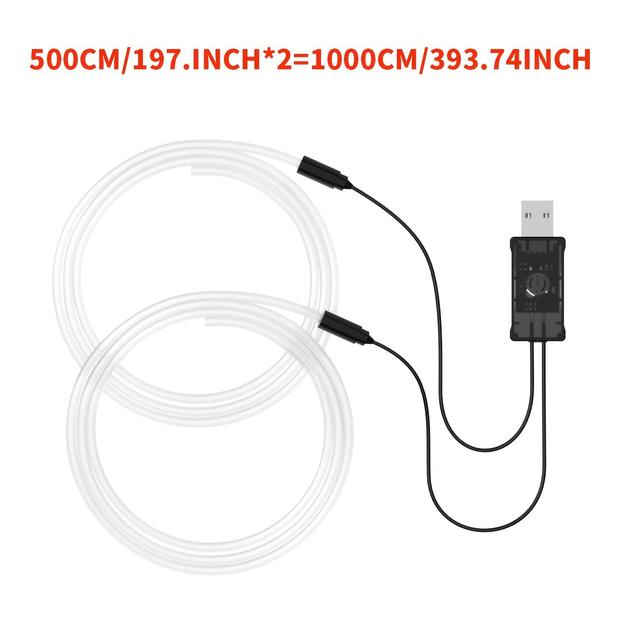 TEMU 1 Set 10m/394 Zoll Auto-Innenraumbeleuchtung Dekorative Ambient-Leuchten Neon RGB 8 Farben LED Mittelkonsole Türdekoration Lampe USB-Streifen Bunte Dekorationen für Party DIY