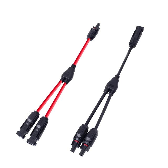 TEMU LVYUAN ソーラーキャブル MC4 平行 Y - 0.3M 4mm² 純銅延長ケーブル ソーラーパネル用、MC4 平行 Y パネル間接続用