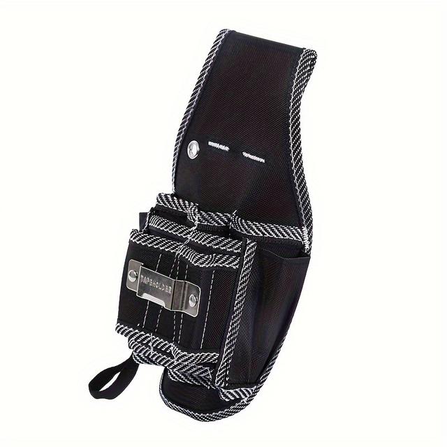 TEMU Black Oxford Cloth Multi-pocket Tool Waist Bag, Multifunctional Repair And Construction Hanging Pouch, Hardware Tool Storage Bag