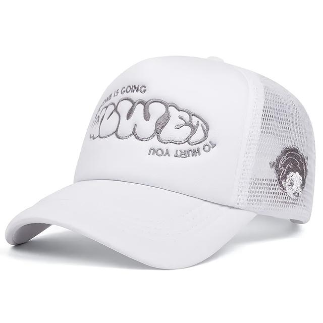 TEMU Men's Summer Breathable Mesh Cap With Vintage Snapback Style And Women's Embroidery