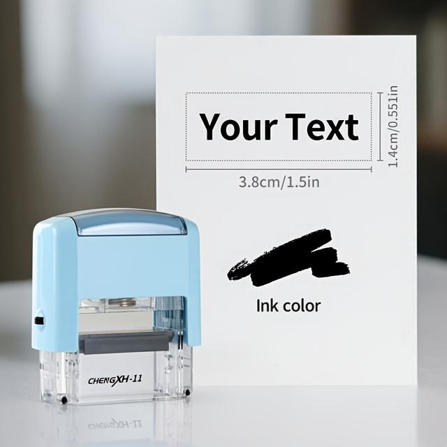 TEMU Customized Text Seal - Automatic Ink Pad, Durable Abs Material, Personalized Name And Address Seal, Personalized Stationery Suitable For Office, Home And Business Use