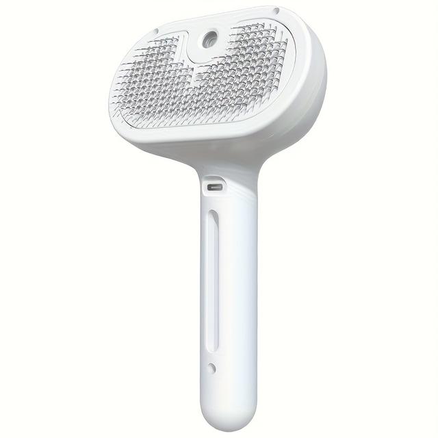 TEMU Kisállat permetezős ápolófésű - Szőrtelenítő kefe víztartállyal és kioldó gombbal - 2-in-1 macska és kutya ápoló tisztítókefe - Permetező macskakefe szőrhulláshoz - Kisállat permetezős kefe