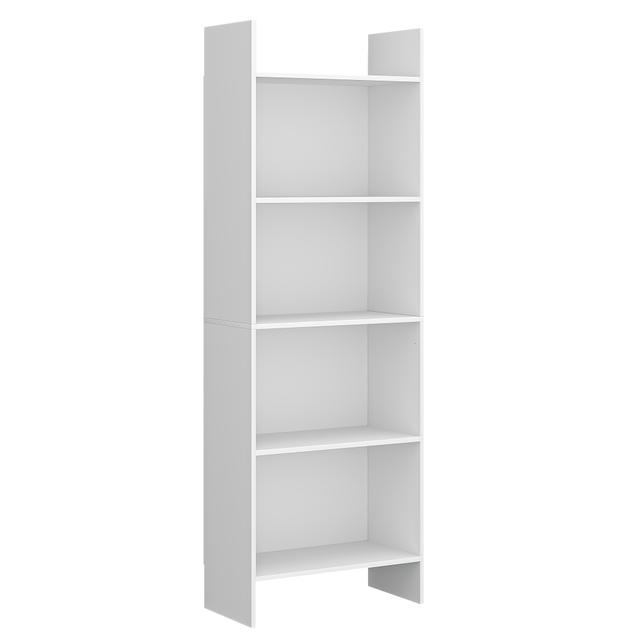 TEMU Bookcase, Shelf, Vertical Shelf, Office Shelf, With 5 Compartments, Open, Suitable For Living Room, Study, Office, Used As Room Divider, 24 X 50 X 140cm, White