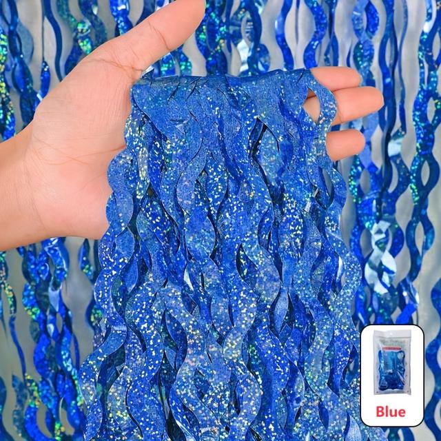 TEMU 1 Packung Wellenförmige Glitzerfolie Fransen Champagner Goldene Hintergrund Glitzer Streifen Hintergrund für Geburtstag Hochzeit Party Dekoration Erwachsene Jahrestag Dekor