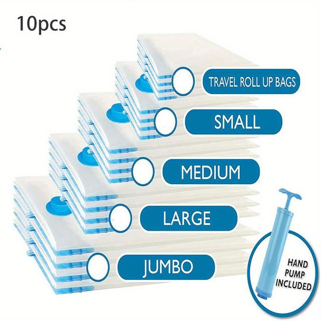 TEMU 10 Stück Vakuum-Aufbewahrungsbeutel, Platzsparende Kompressionsbeutel für Decken und Bettdecken – Ideal für Reisen & Zuhause