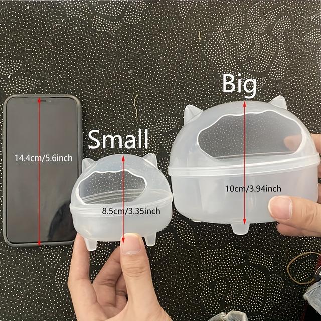TEMU 1pc - Pet Hamster Sand , Transparent Sand Bathing Container And Hamster Bathroom, Made Of Durable Plastic Material, A House For Hamsters And Sand Mice, A Gift For Pets