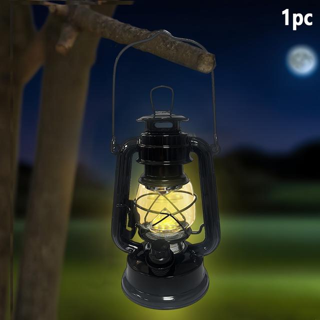 TEMU Portátil com 12 LEDs e Bateria para Uso Interno/Externo com Dimmer - Luz de Acampamento Vintage Ideal para Emergências, , Pátios e Tendas - a Bateria (Sem Necessidade de Fiação)