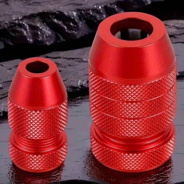 TEMU 2pcs Drill Stopper Adjustable Drill Bit Stoppers Aluminum Drilling Size Range 5/64 Inch - 3/16 Inch, 15/64 Inch - 7/16 Inch For Furniture, Tile, Metal, Wood