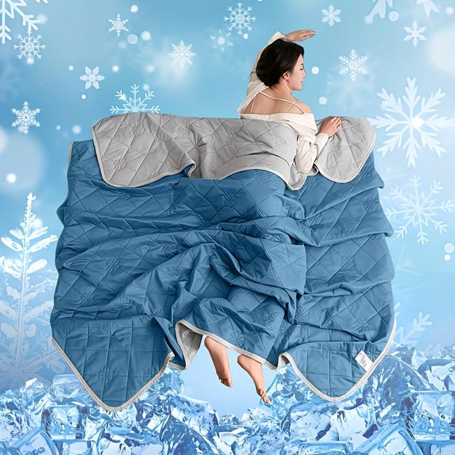 TEMU 1pc Cool-sense Summer Quilt | Soft, Ultrasonic Embossed, Non-fading, , Machine Washable, Suitable For Bedroom, Living Room, Use