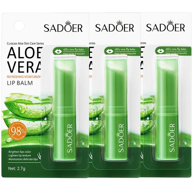 TEMU 3pcs Aloe Moisturizing Lip Balm Set, Can Moisturize And Lips Hydrated All Day Long, It Has A Lasting Effect, And Can Prevent Dry , And Is Fresh And Not Greasy, Lip Care