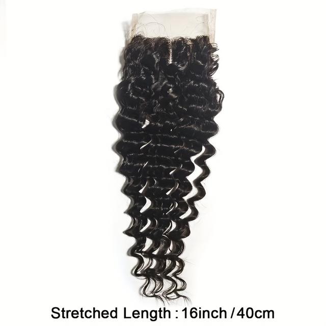 TEMU Cierre de Encaje Transparente Bouncy Curly 4x1 T Part, India, Cabello Humano Rizado, Solo Partes Medias - Fábrica, Precio Bajo