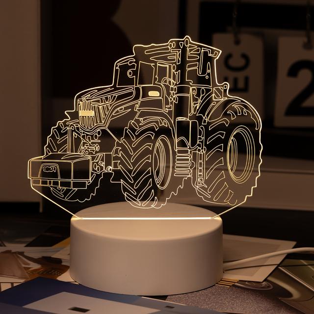TEMU Usb Powered Modern Desk Lamp: Illuminated Tractor Design For Bedroom, Living Room, Or Office